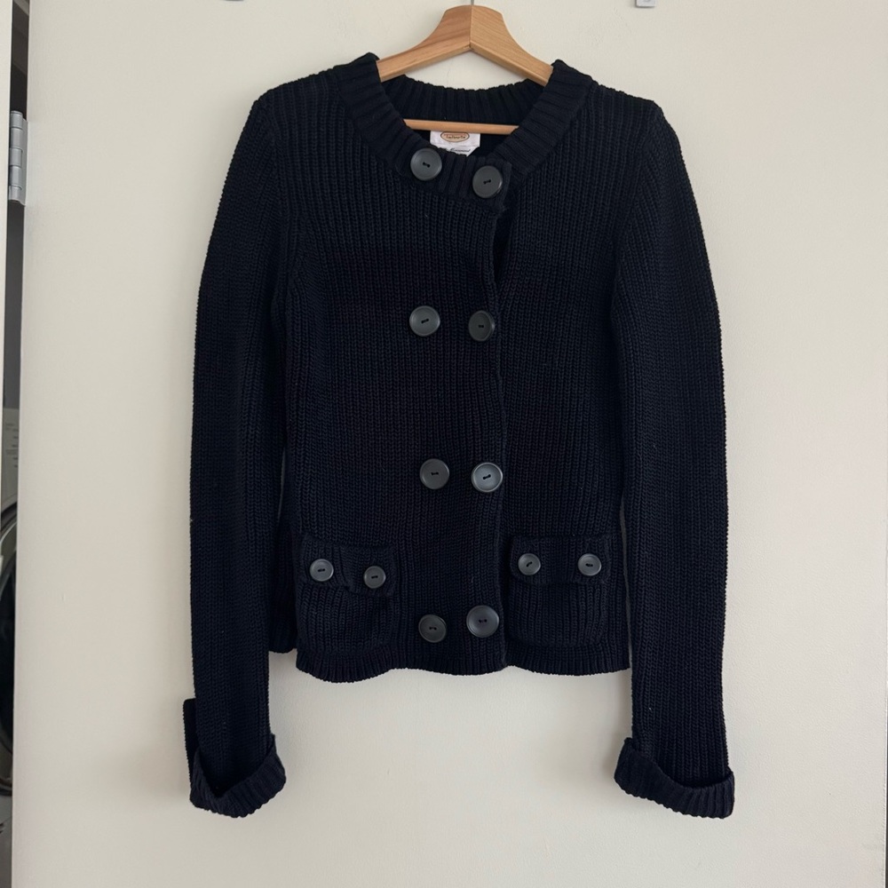 Talbots double-breasted knit cardigan made of 100% mercerized cotton